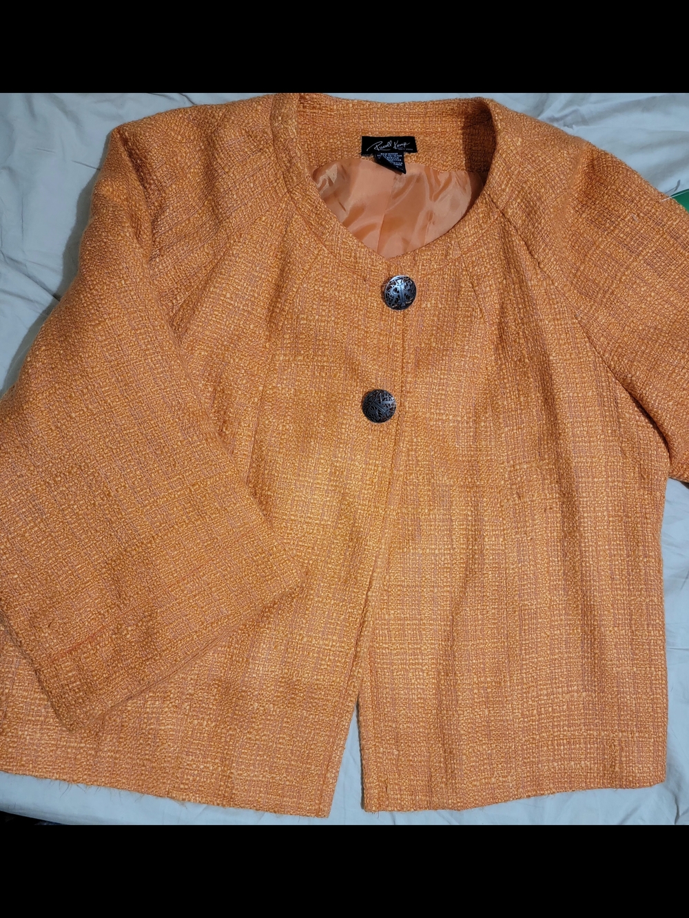 Rena Rowan Orange Tweed Cropped Jacket